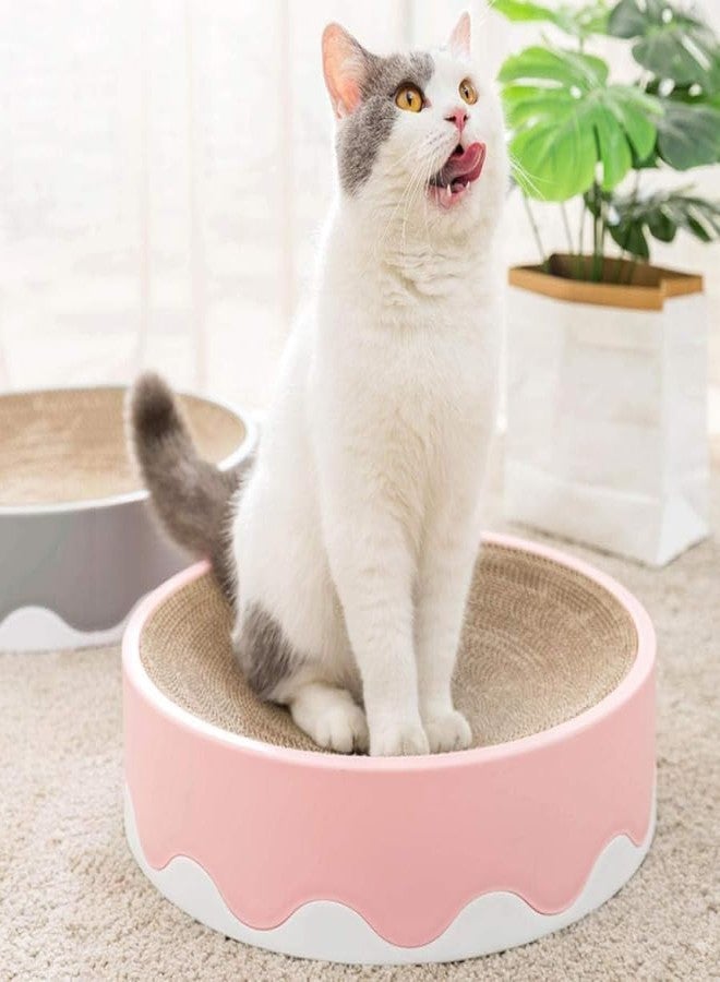 KittuPet Oval Cat Scratcher Cardboard Bed Lounge Couch for Indoor Cats 2 in 1 Cat Scratch Pad Bowl Nest 17"x13.5" Kitty Cat Scratching Board Pad Corrugated Lounge Cat - Image 1